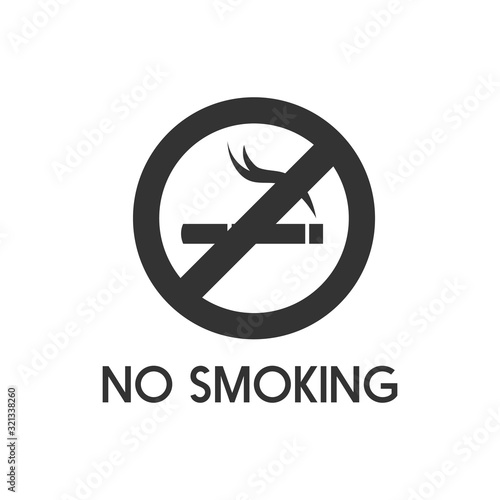 No smoking sign. No smoke icon. Stop smoking symbol. Vector illustration. Filter-tipped cigarette. Icon for public places.