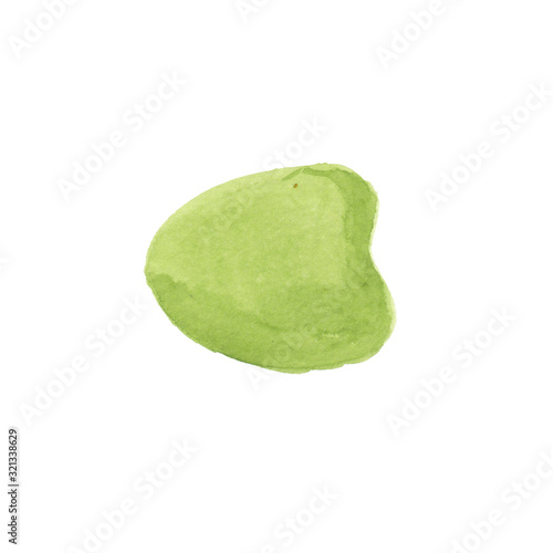 Fotografie A green spot that looks like a leaf of a water plant, water lily or lotus
