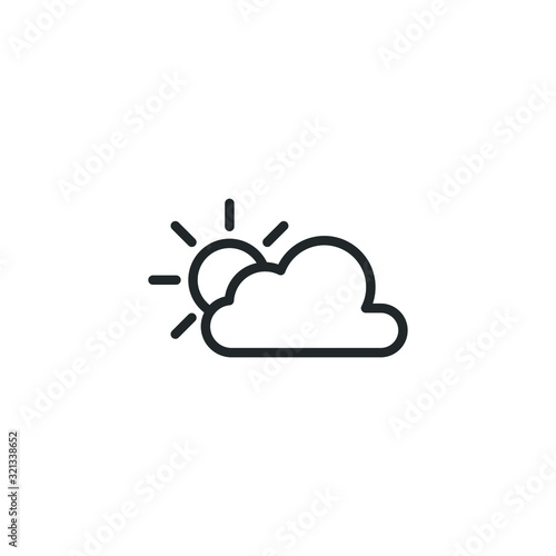 cloud and sun icon template color editable. cloud and sun symbol vector sign isolated on white background illustration for graphic and web design.