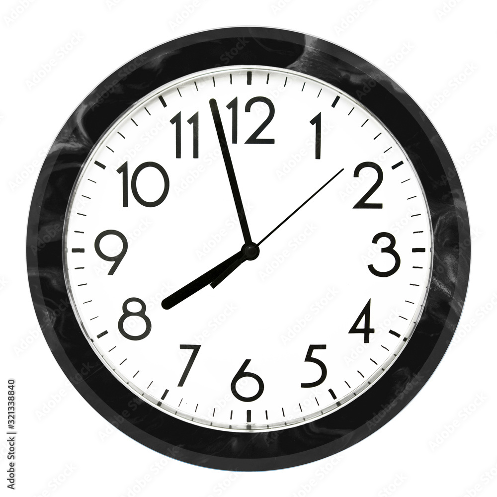 Blue wall clock. Isolated on white background. High quality photo. Blue wall clock. Isolated on white background. High quality photo.