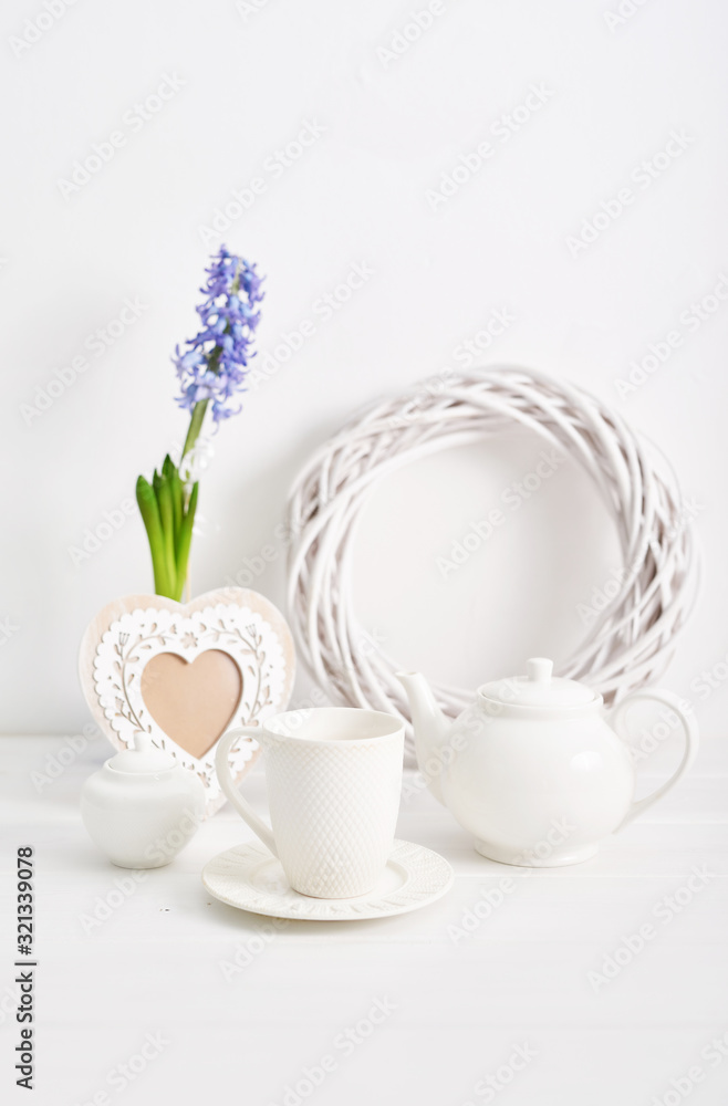 Spring card template. Happy Birthday or Easter. Women's Day. Greeting card for mother's day. Congratulation with flowers. Flower card. Copy space. Wedding invitation. Hyacinth on white background Spring card template. Happy Birthday or Easter. Women's Day. Greeting card for mother's day. Congratulation with flowers. Flower card. Copy space. Wedding invitation. Hyacinth on white background
