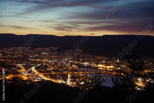 Drammen city while sunset, Norway