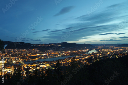 Fototapeta Naklejka Na Ścianę i Meble -  Drammen city in the night time. Norway.