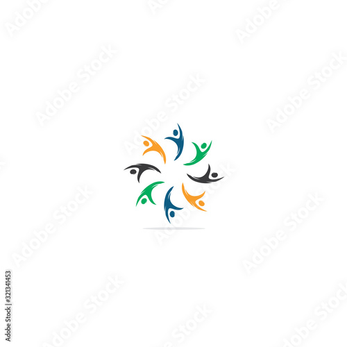 Colorful Circle United Community Logo, teamwork icon, Community Logo template. © HaSnI