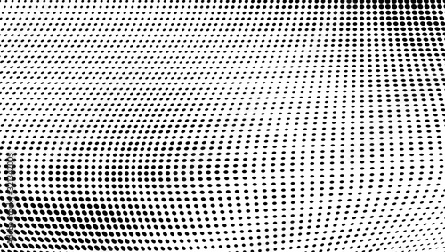 Abstract halftone background. Black and white texture of dots. Ink drops on white. Monochrome pattern