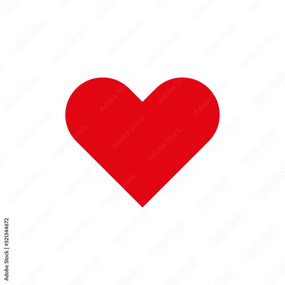 Heart shape vector icon.Simple red valentine symbol. Love sign.