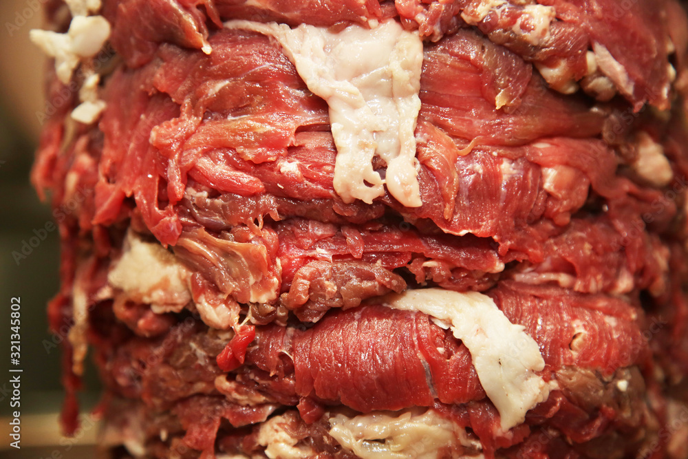 Raw doner meat Raw doner meat