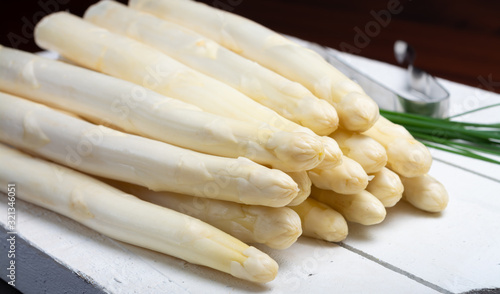 High quality white asparagus vegetable ready to cook