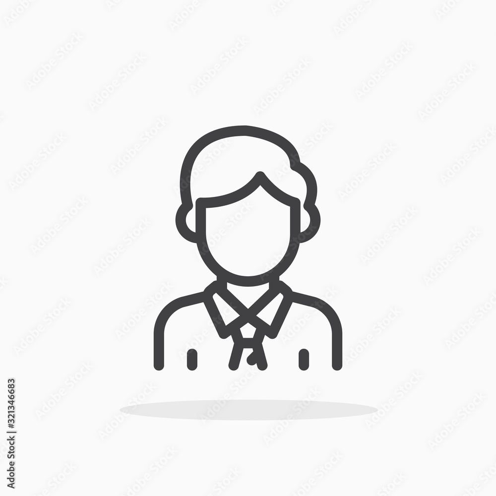 Businessman icon in line style. Editable stroke. Businessman icon in line style. Editable stroke.