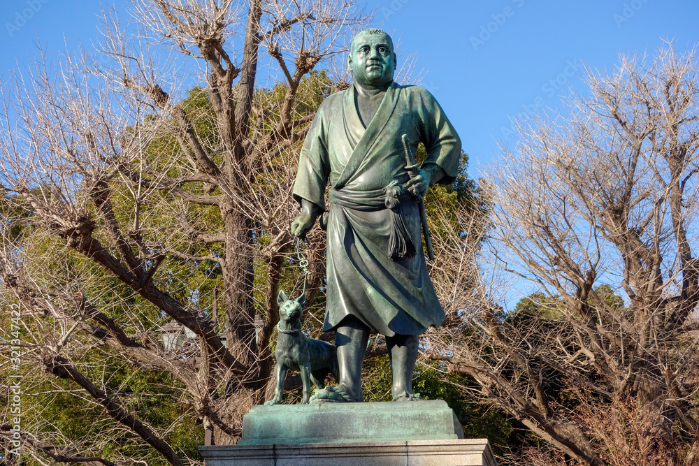 Naklejka premium 上野公園 西郷隆盛象