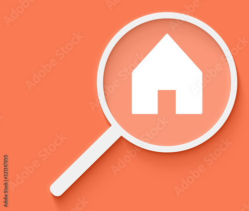 magnifying glass over a house
