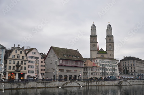 Zurich is Switzerland's largest city. Wasserkirche is a church on an island that was later connected to the beach. Built in late gothic style.