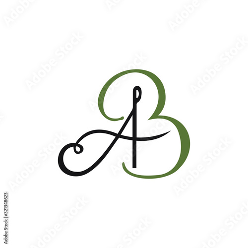 initial letter ab or ba logo vector designs