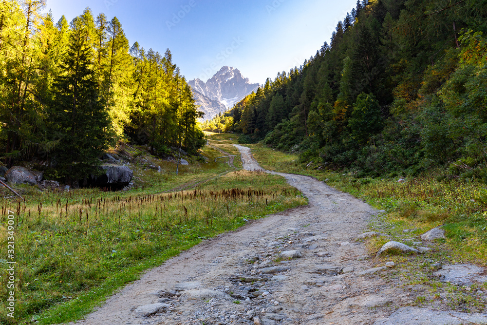 Longan  trail, Aiguille du Chardonnet Chamonix, France Alps.