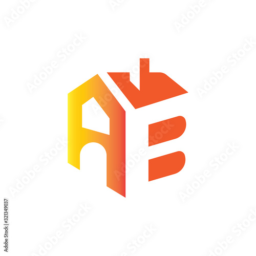 Initial letter ab or ba logo design template
