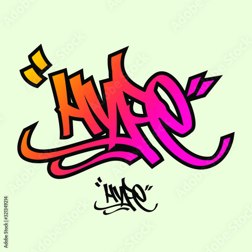 The word Hype in graffiti style lettering