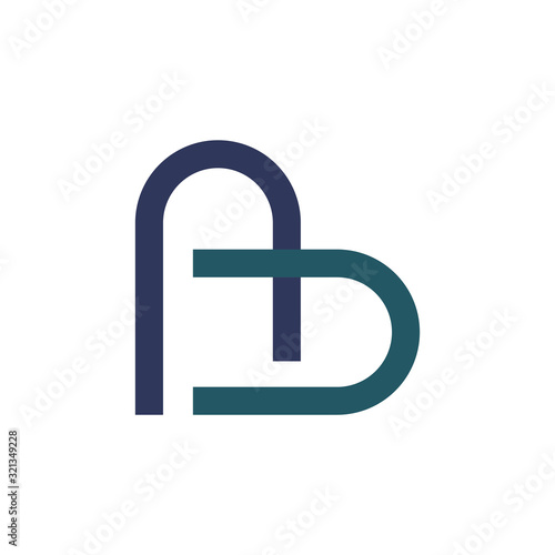 initial letter ab or ba logo vector design