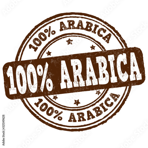 100% Arabica grunge rubber stamp