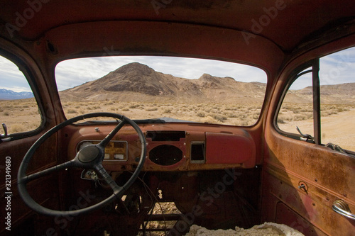 Inside of an old abandoned car