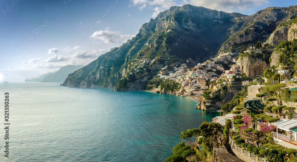 Panoramic View of Positano - Amalfi Coast, Naples, Italy