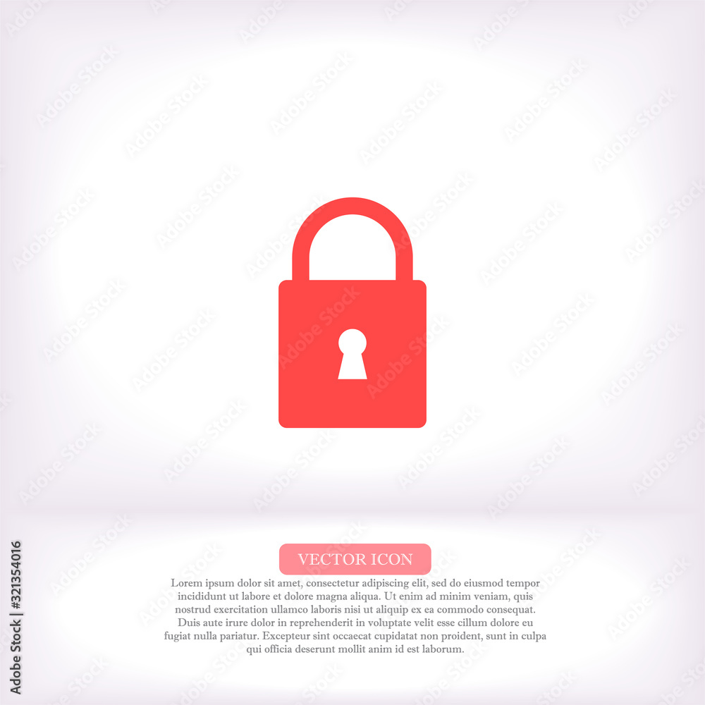 Lock vector icon , lorem ipsum Flat design Lock vector icon , lorem ipsum Flat design