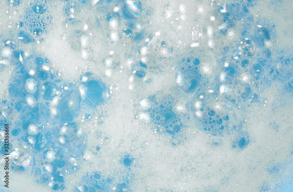 Foam bubble from soap or shampoo washing on top view. Foam background. White foam. Foam bubble from soap or shampoo washing on top view. Foam background. White foam.