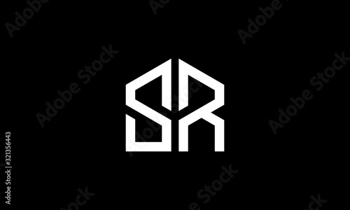 initial S and R with house home shape logo design concept