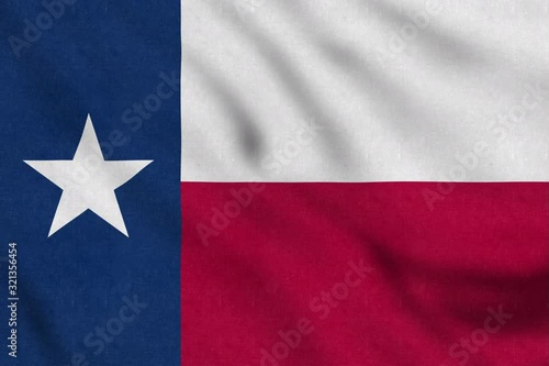 USA Flag of Texas gently waving in the wind seamless loop animation