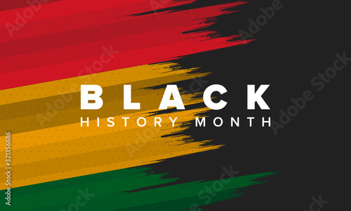 Black History Month. African American History. Celebrated annual. In February in United States and Canada. In October in Great Britain. Poster, card, banner, background. Vector illustration