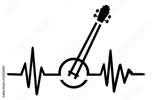 Banjo pulse heartbeat icon
