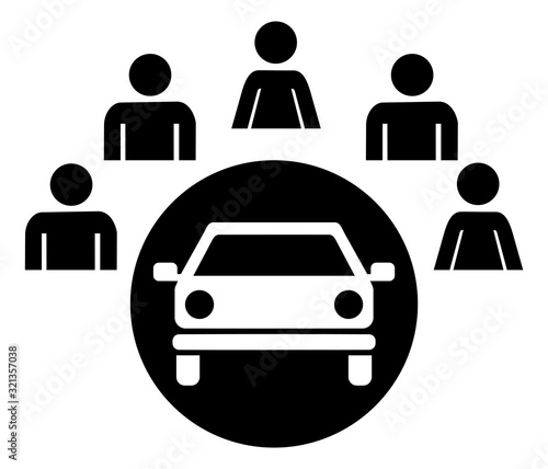 Car sharing Icon black white