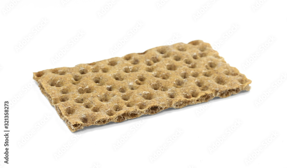 Crispy rye bread on white. Low calories snack bread isolated on white background. Crispy rye bread on white. Low calories snack bread isolated on white background.