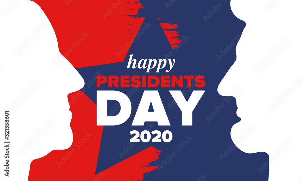 Happy Presidents day in United States. Washington's Birthday. Federal holiday in America. Celebrated in February. Patriotic american elements. Poster, banner and background. Vector illustration Happy Presidents day in United States. Washington's Birthday. Federal holiday in America. Celebrated in February. Patriotic american elements. Poster, banner and background. Vector illustration