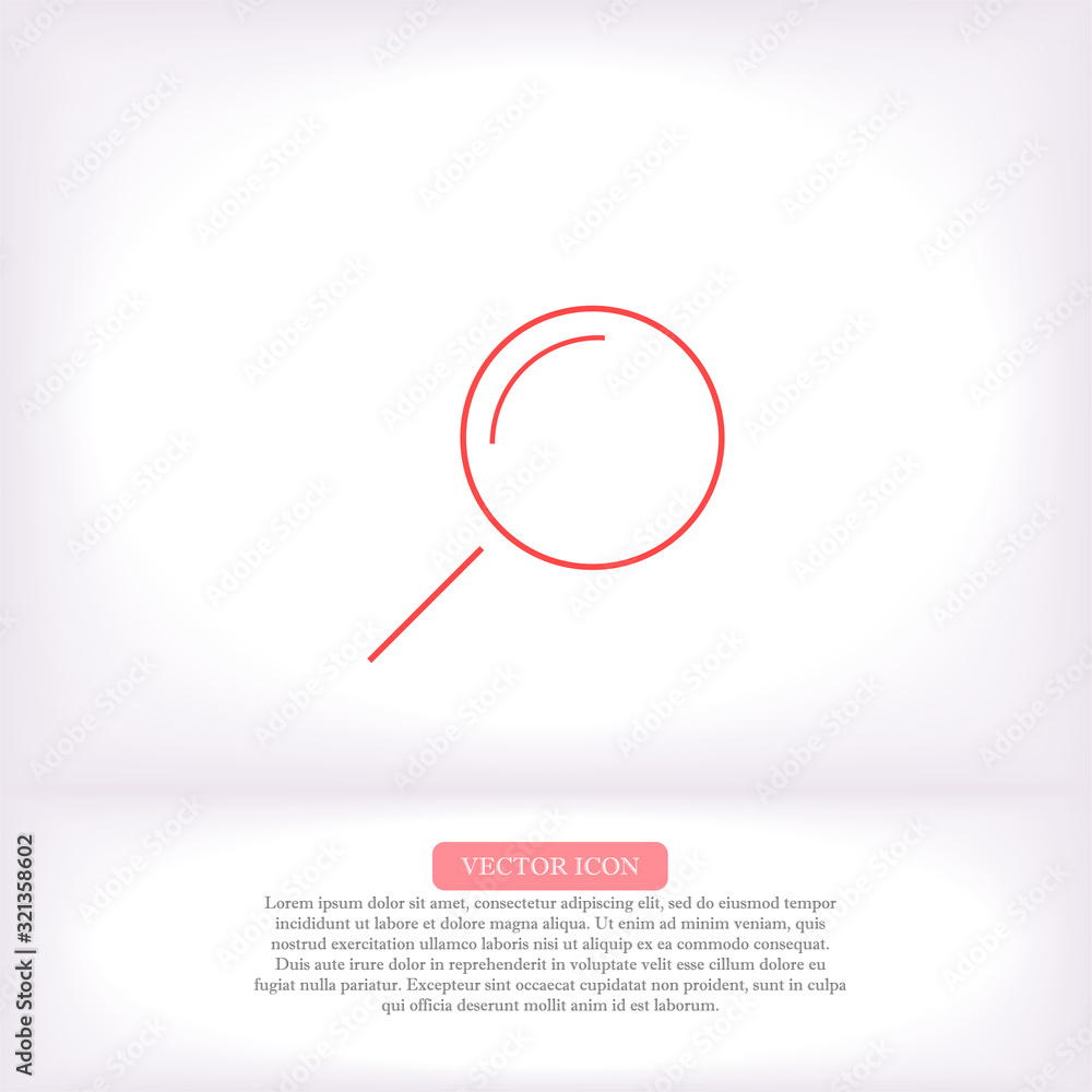 Loupe vector icon , lorem ipsum Flat design Loupe vector icon , lorem ipsum Flat design