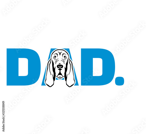 Bloodhound dad in blue