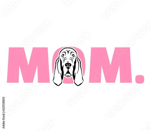 Bloodhound mom in pink