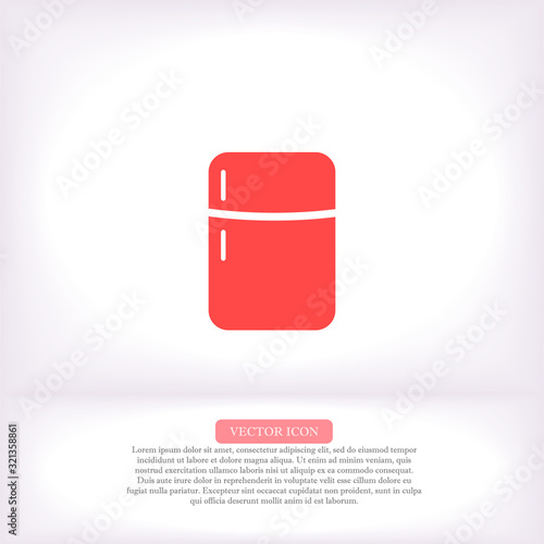 Fridge vector icon , lorem ipsum Flat design