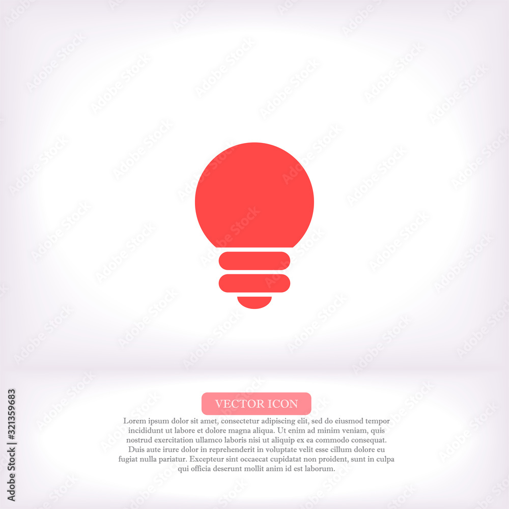 bulb vector icon , lorem ipsum Flat design bulb vector icon , lorem ipsum Flat design