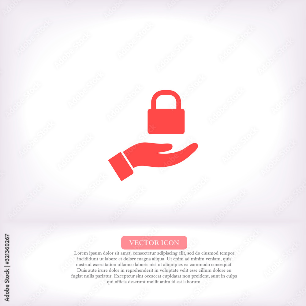 lock finger, hand icon , lorem ipsum Flat design lock finger, hand icon , lorem ipsum Flat design