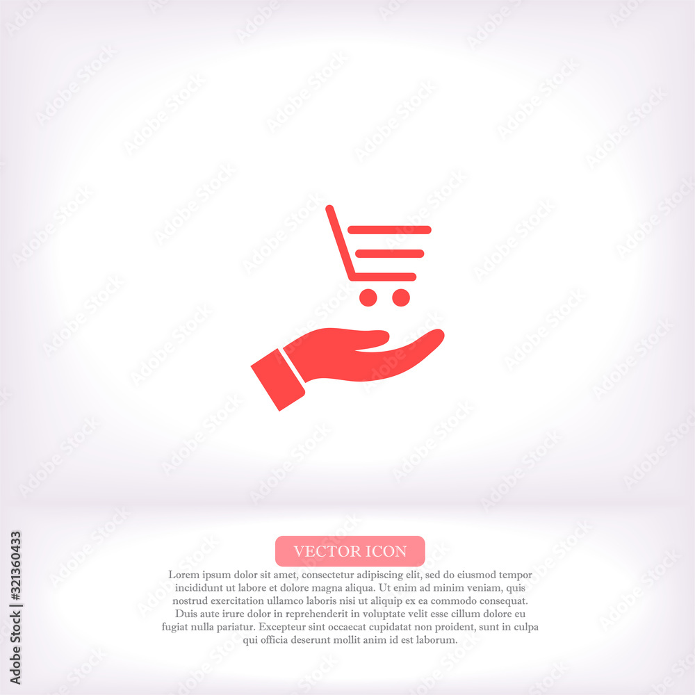 basket in hands icon , lorem ipsum Flat design basket in hands icon , lorem ipsum Flat design
