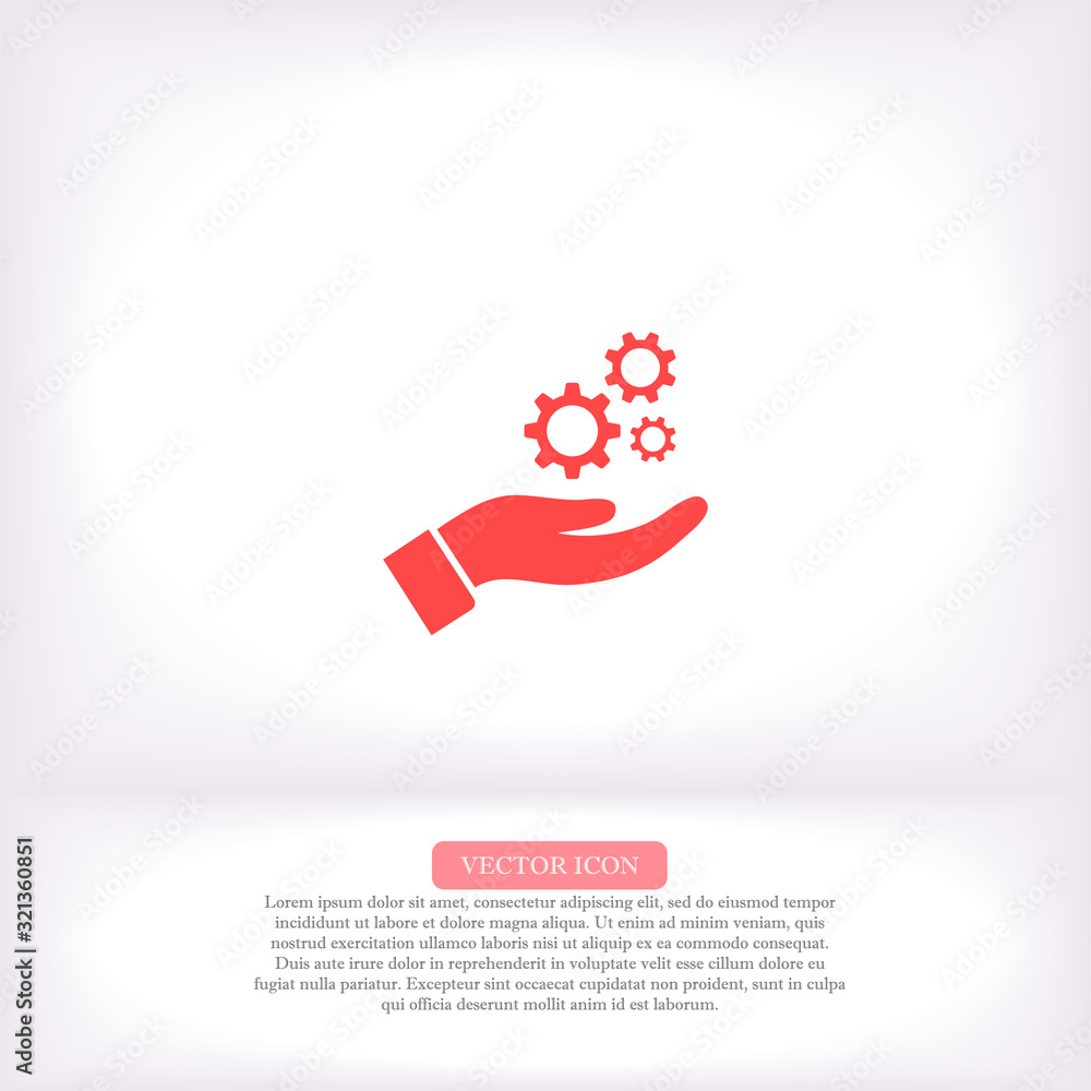 Gears vector icon , lorem ipsum Flat design Gears vector icon , lorem ipsum Flat design