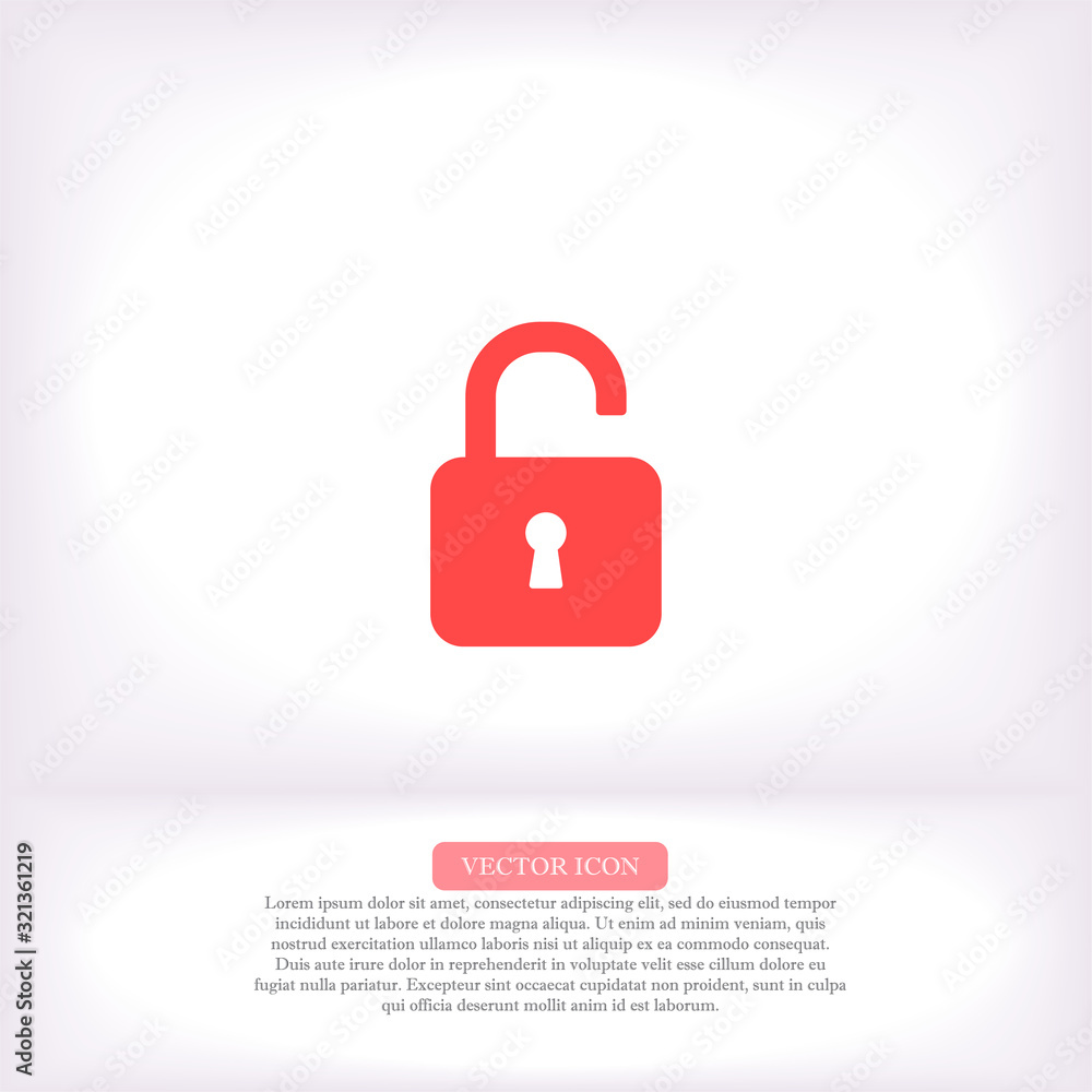 lock symbol on gray background , lorem ipsum Flat design lock symbol on gray background , lorem ipsum Flat design