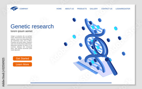 Genetic research flat 3d isometric vector concept illustration