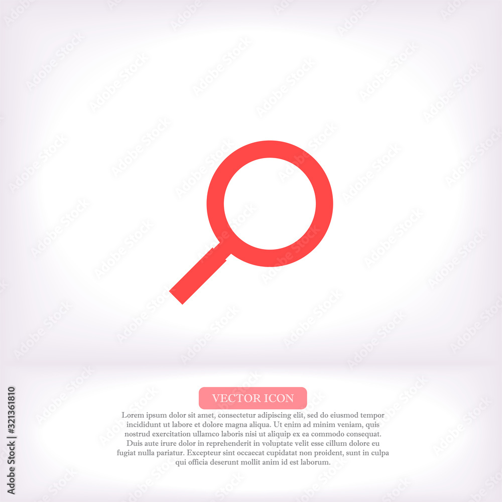 Magnifier with a man vector icon , lorem ipsum Flat design Magnifier with a man vector icon , lorem ipsum Flat design