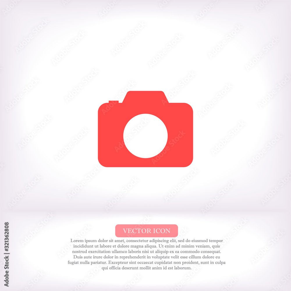 Camera vector icon , lorem ipsum Flat design Camera vector icon , lorem ipsum Flat design