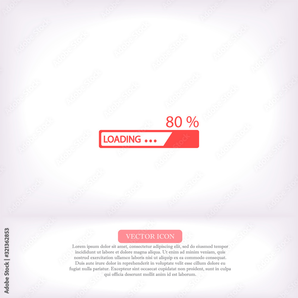Obraz premium Downloading vector icon , lorem ipsum Flat design
