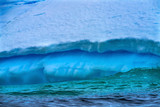 Floating Blue Green Iceberg Closeup Water Antarctica