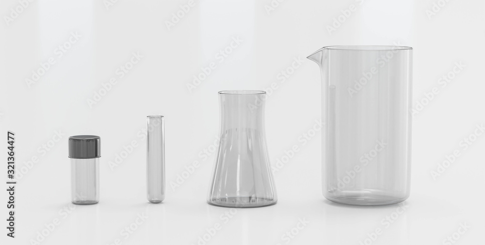 Test-tubes isolated on white laboratory glassware 3d render illustration on white background Test-tubes isolated on white laboratory glassware 3d render illustration on white background