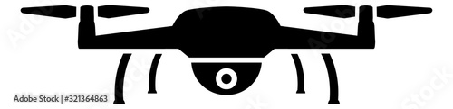 Drone flying icon in black