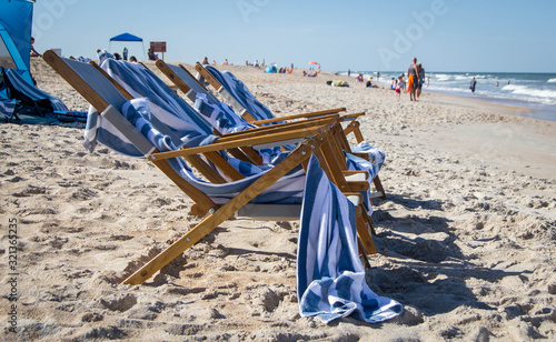 Line of beach chairs